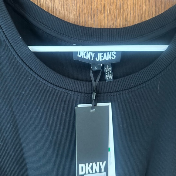 NWT DKNY Blouse Like Long Sleeves Thin Stretchy Sweater Cheetah Print Large - Picture 5 of 8